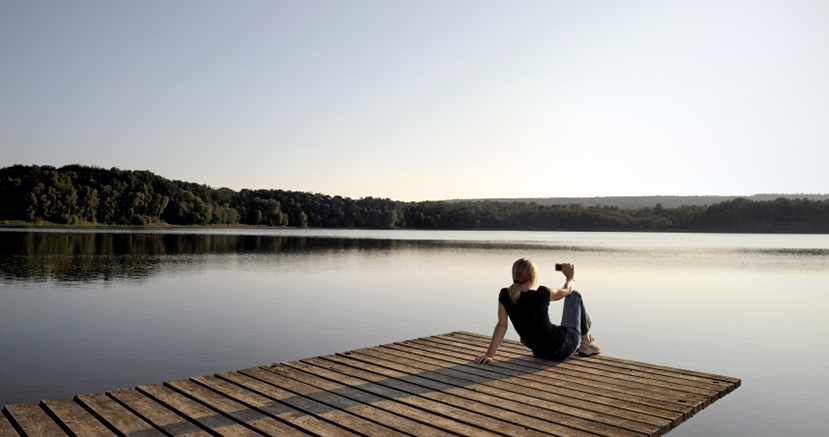 Person on a Canadian lake